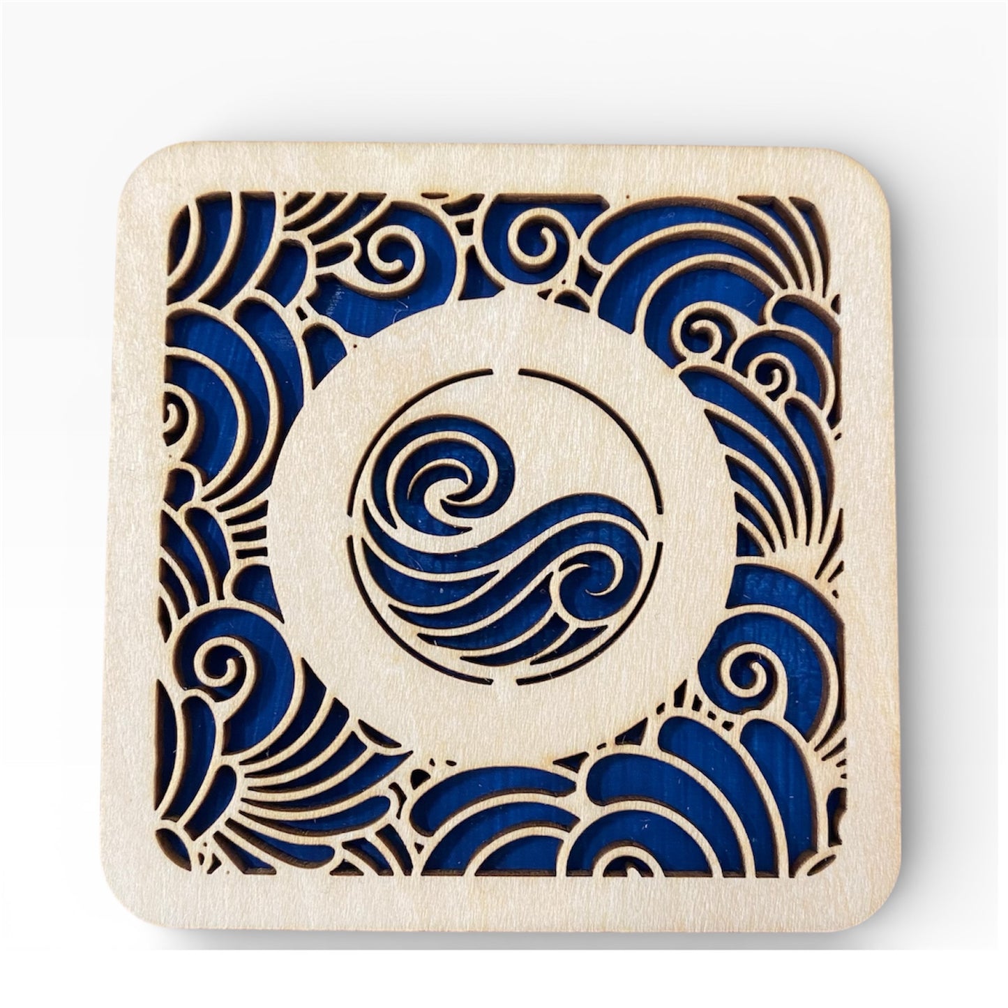 Four Elements Wooden Coaster Set