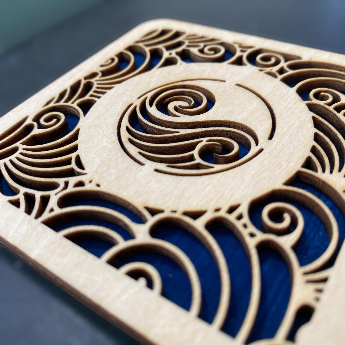 Four Elements Wooden Coaster Set