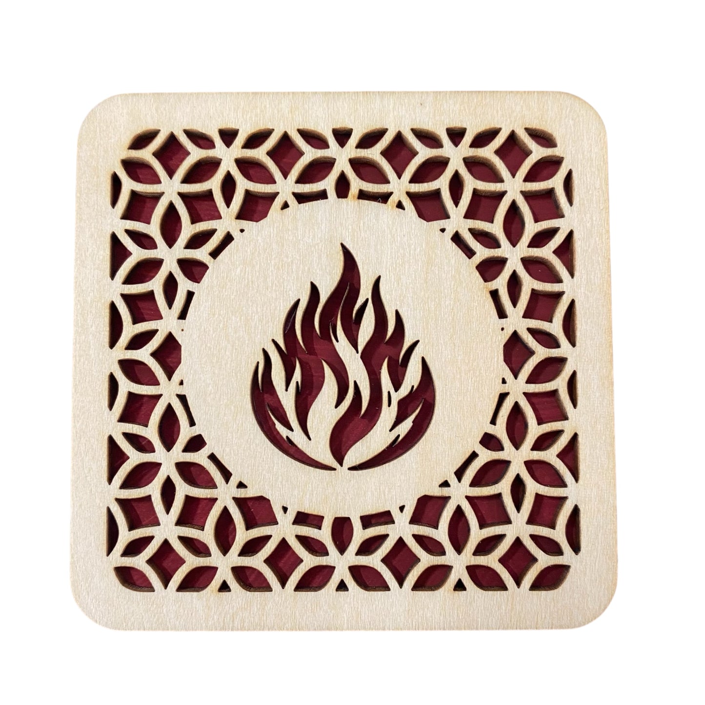 Four Elements Wooden Coaster Set